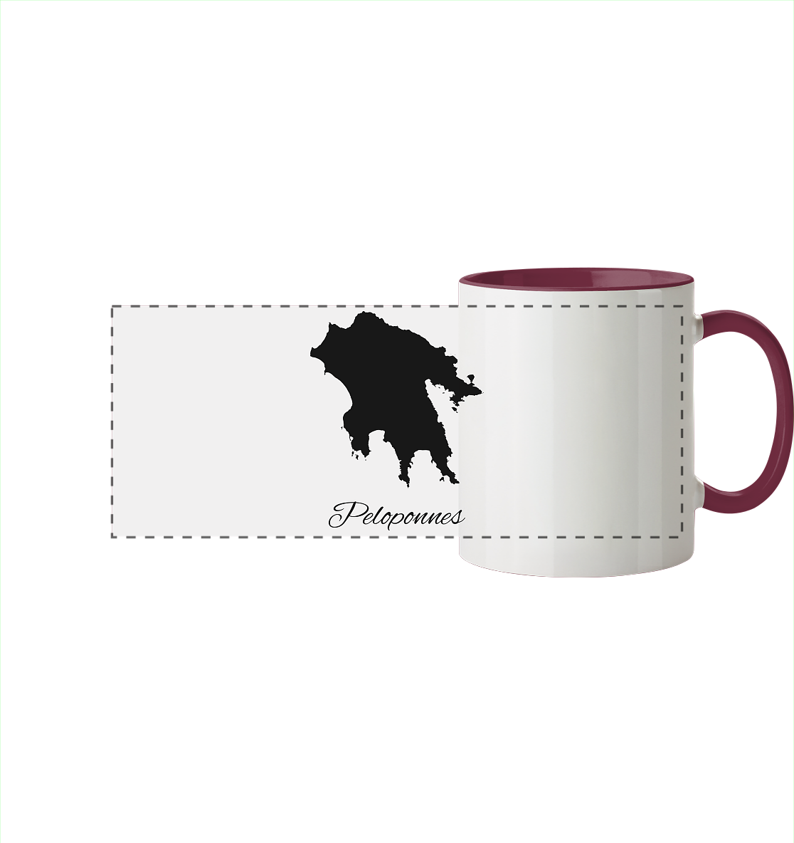 Peloponnes Silhouette Griechenland - Panorama Tasse zweifarbig