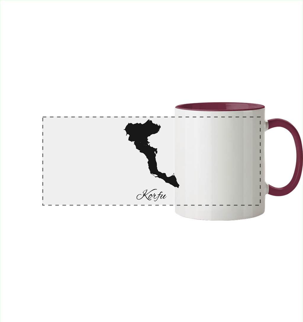 Korfu Silhouette Griechenland - Panorama Tasse zweifarbig