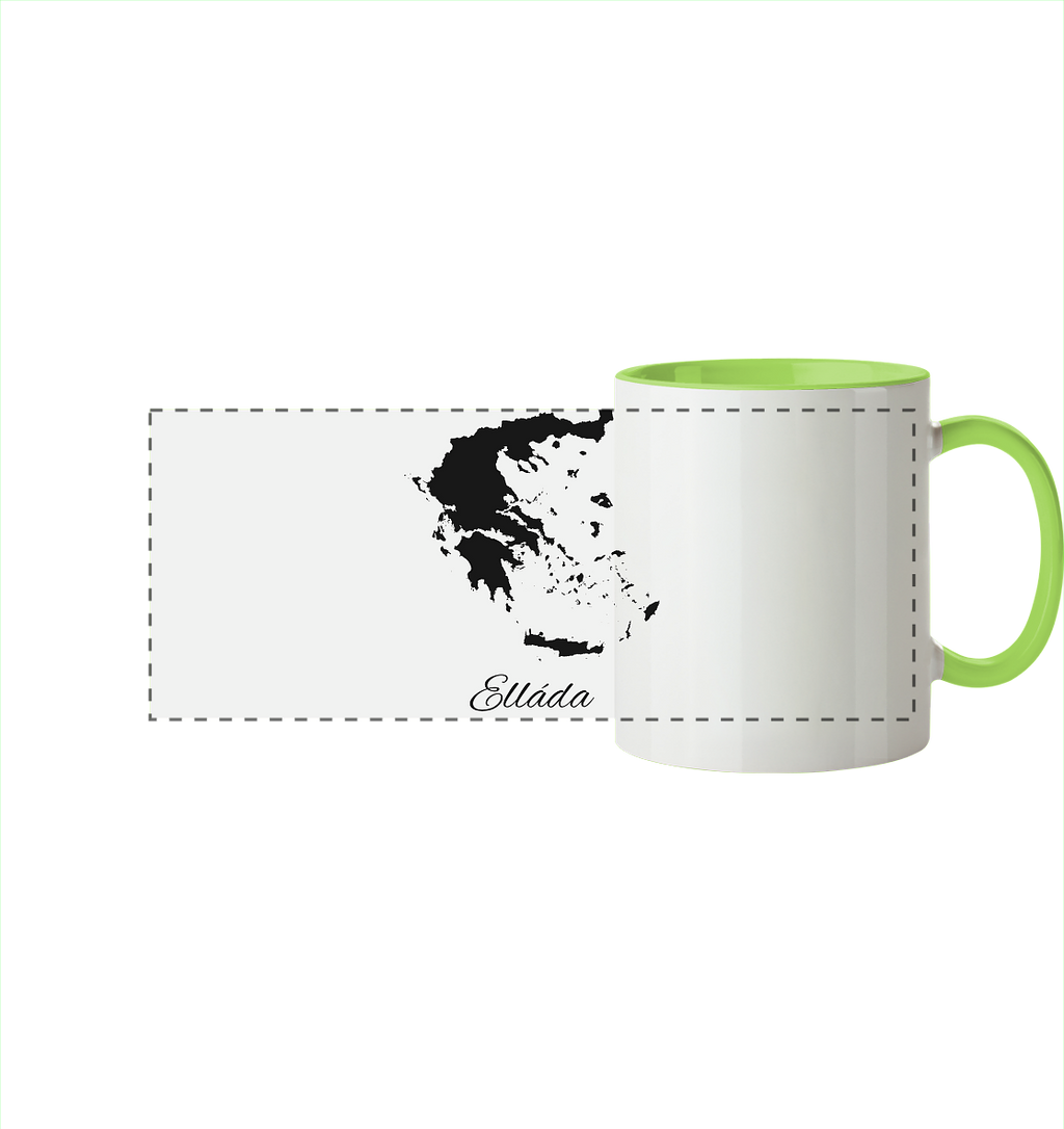 Ellada Silhouette Griechenland - Panorama Tasse zweifarbig