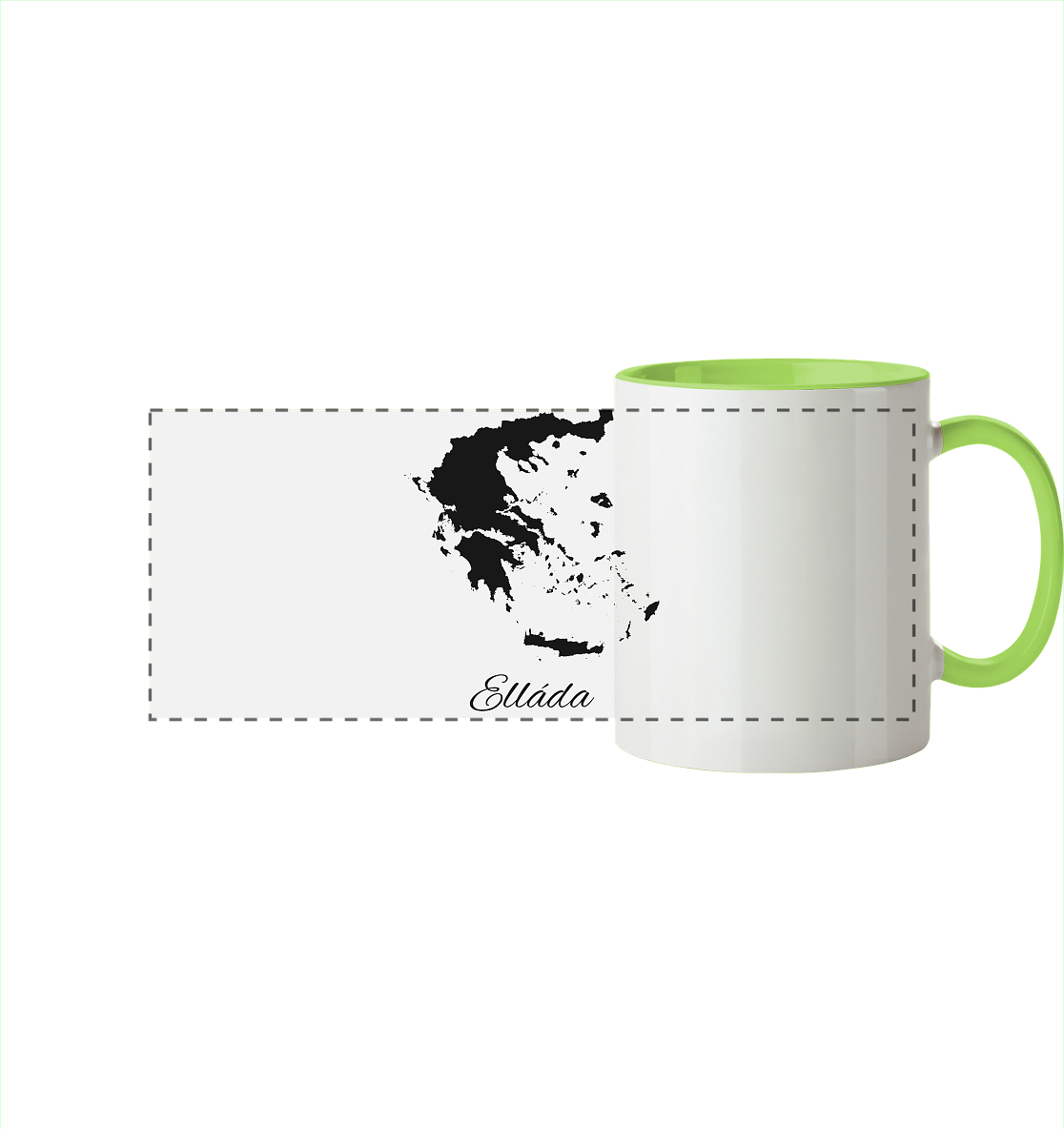 Ellada Silhouette Griechenland - Panorama Tasse zweifarbig