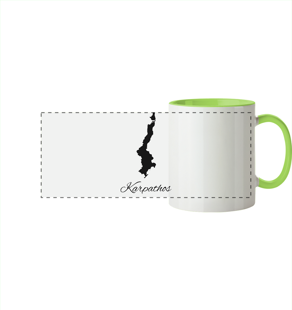 Karpathos Silhouette Griechenland - Panorama Tasse zweifarbig