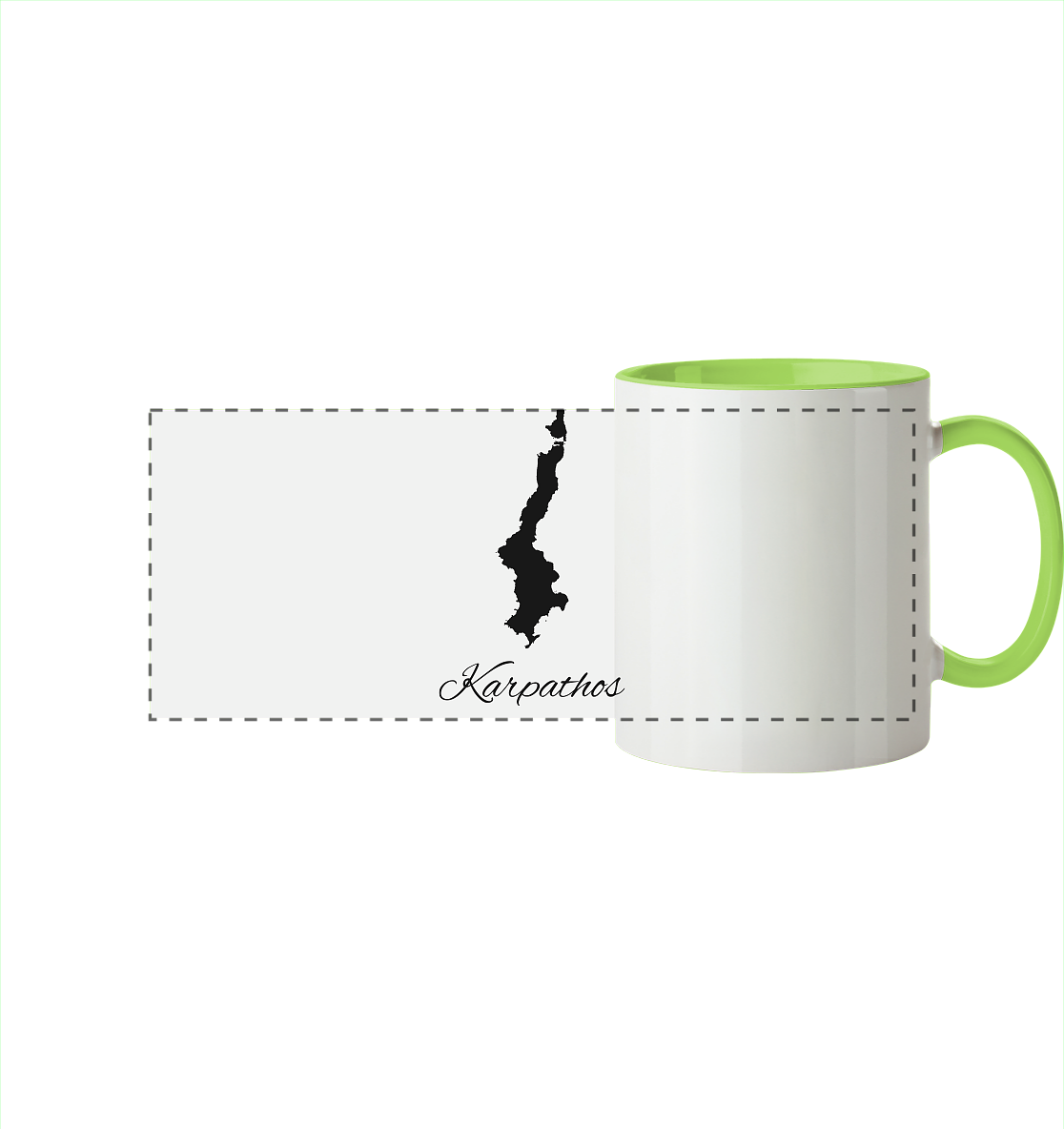 Karpathos Silhouette Griechenland - Panorama Tasse zweifarbig