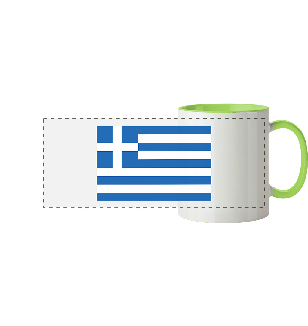 Griechenland Flagge - Panorama Tasse zweifarbig