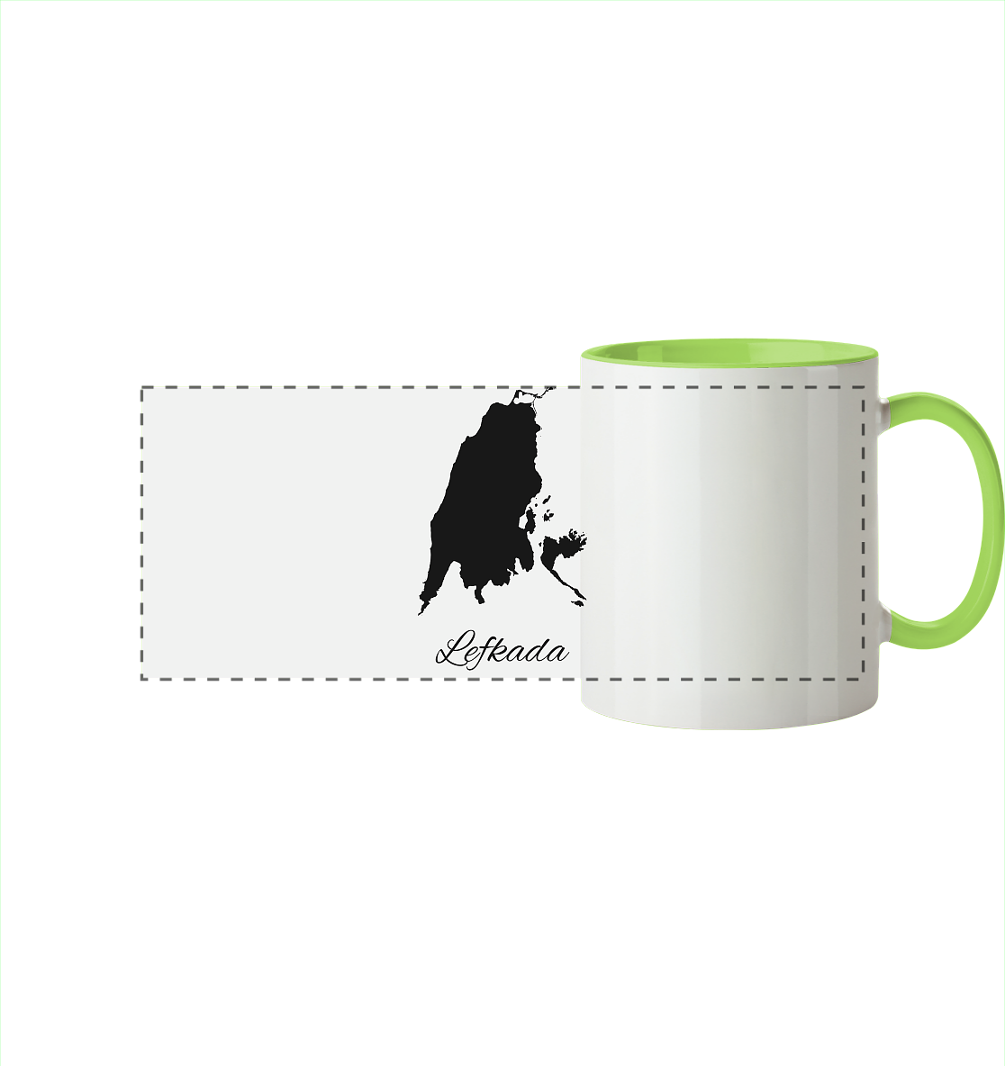 Lefkada Silhouette Griechenland - Panorama Tasse zweifarbig