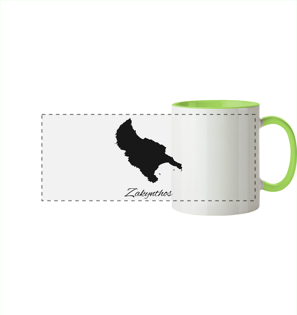 Zakynthos Silhouette Griechenland - Panorama Tasse zweifarbig