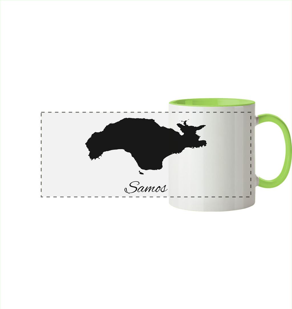 Samos Silhouette Griechenland - Panorama Tasse zweifarbig