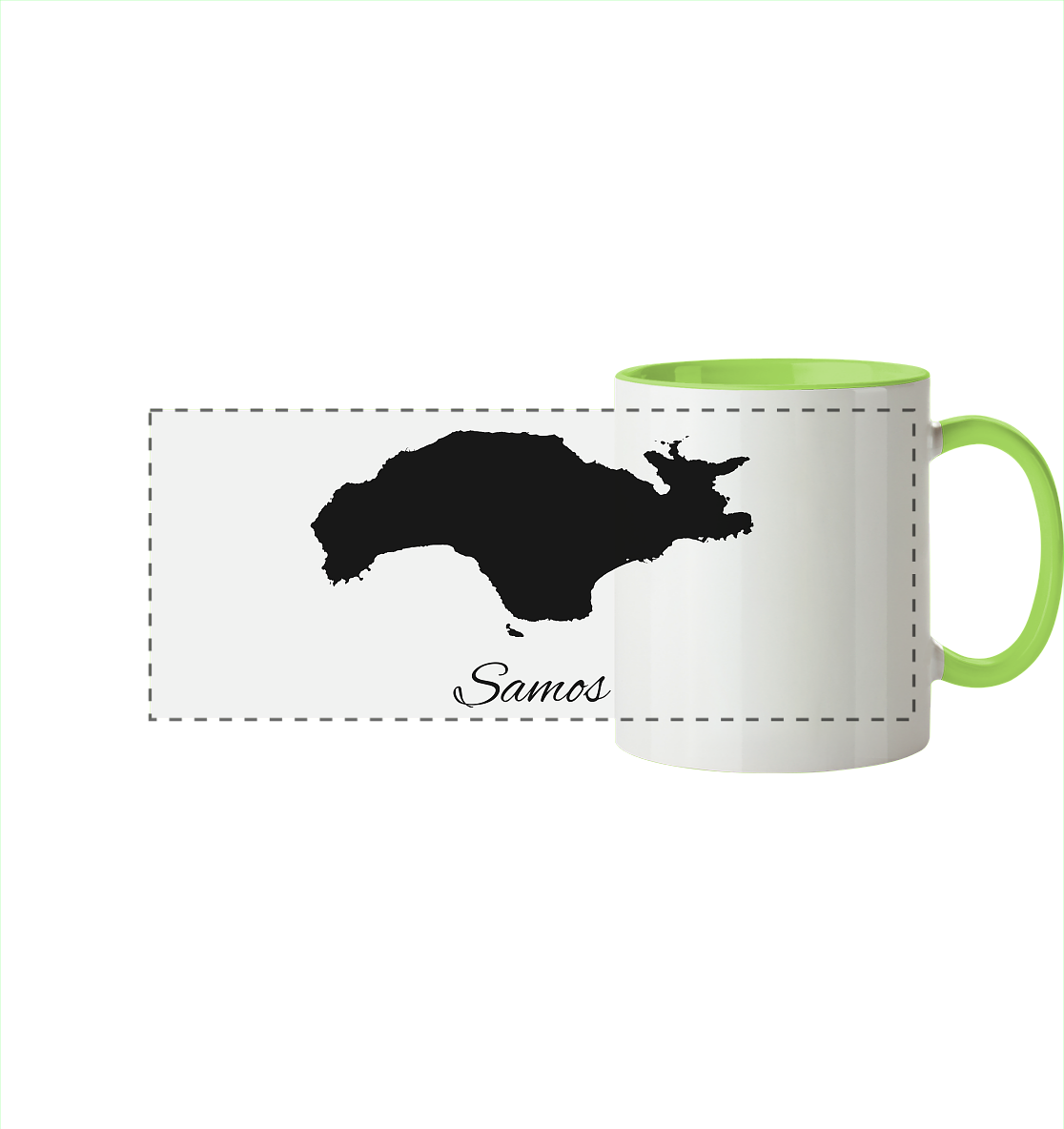 Samos Silhouette Griechenland - Panorama Tasse zweifarbig