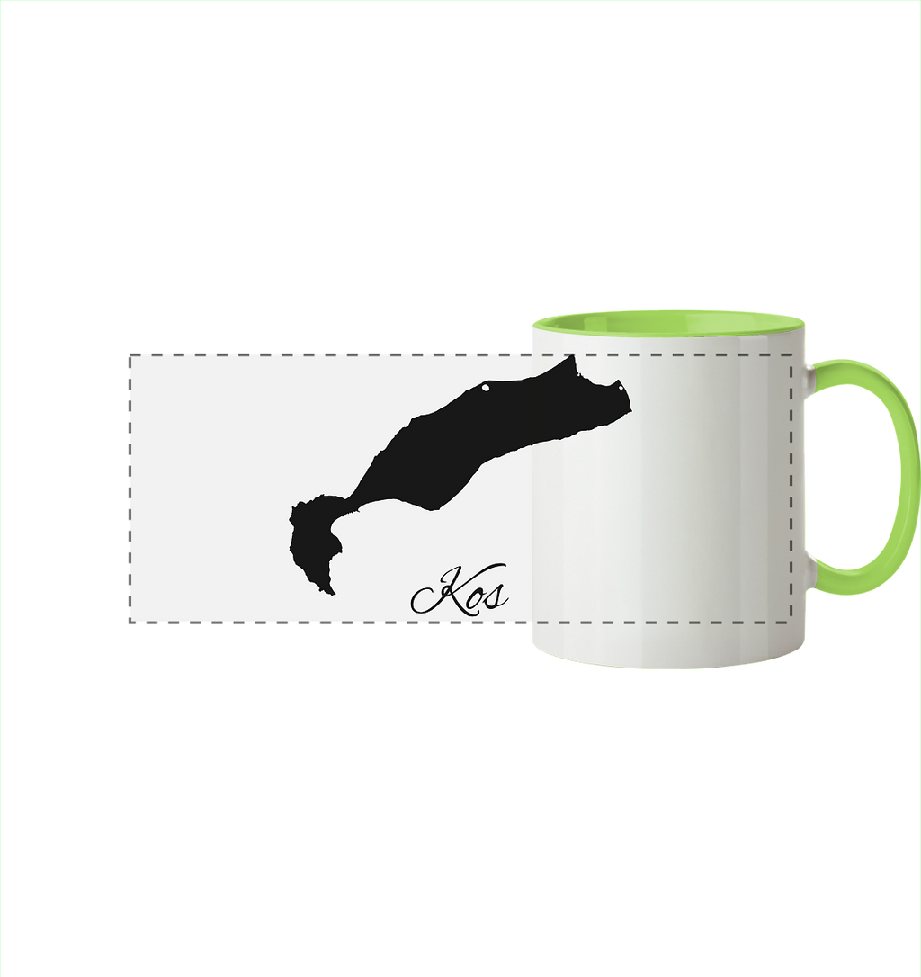 Kos Silhouette Griechenland - Panorama Tasse zweifarbig