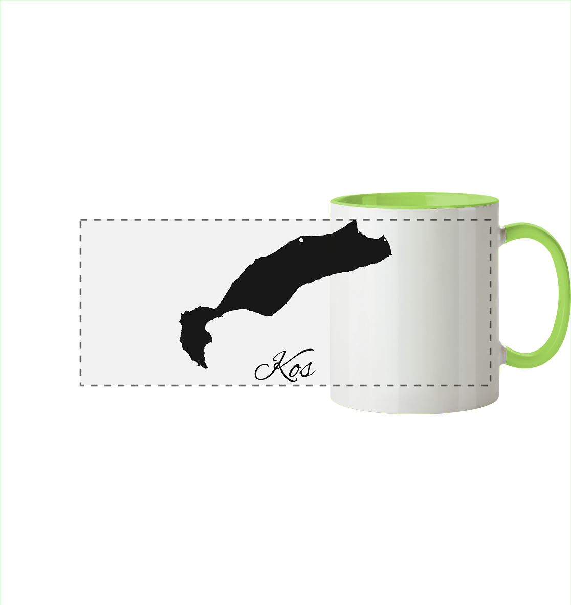 Kos Silhouette Griechenland - Panorama Tasse zweifarbig