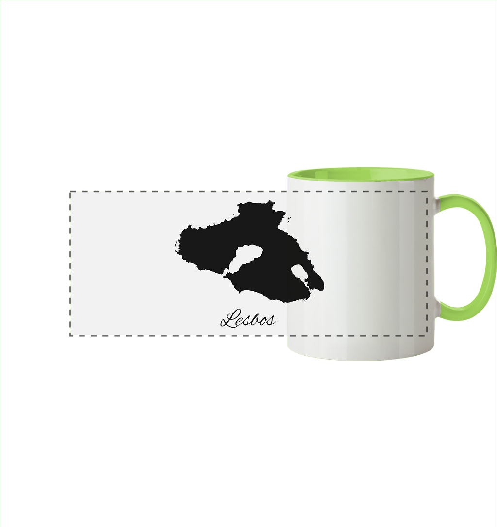 Lesbos Silhouette Griechenland - Panorama Tasse zweifarbig