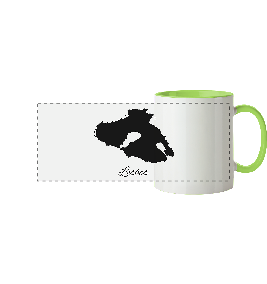Lesbos Silhouette Griechenland - Panorama Tasse zweifarbig