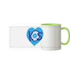 Kos - Blaues Herz - Panorama Tasse zweifarbig