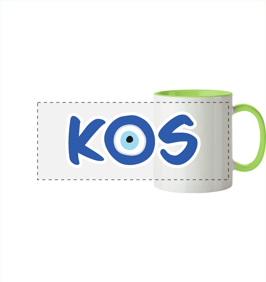 Kos - Mati/Nazar Auge - Panorama Tasse zweifarbig