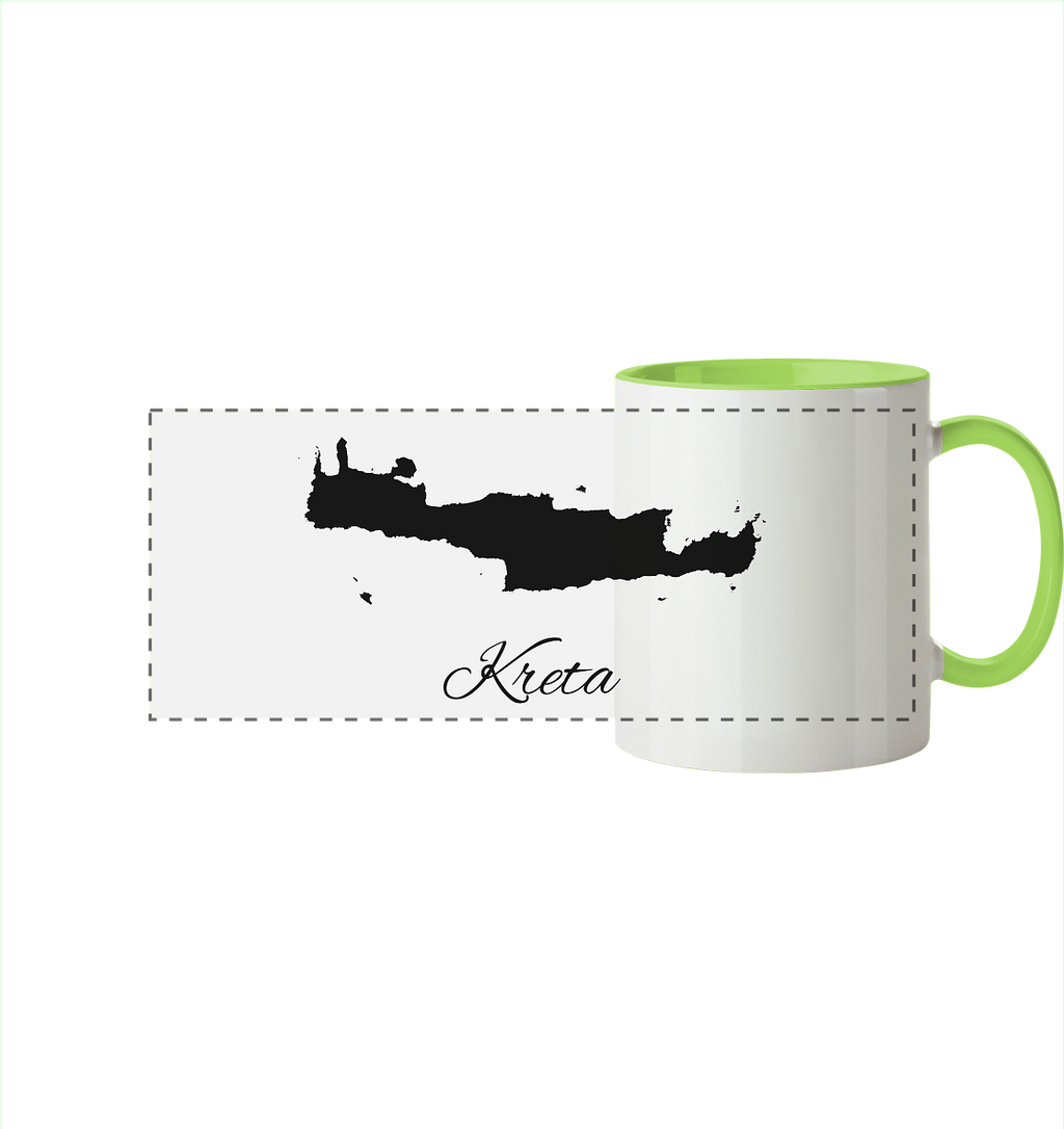 Kreta Silhouette Griechenland - Panorama Tasse zweifarbig