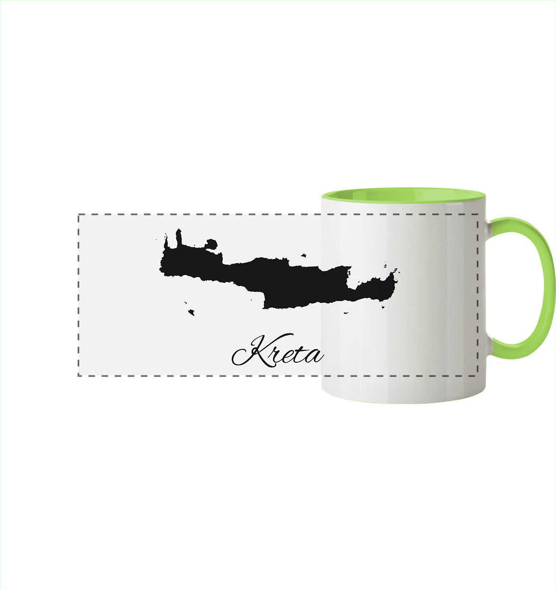 Kreta Silhouette Griechenland - Panorama Tasse zweifarbig