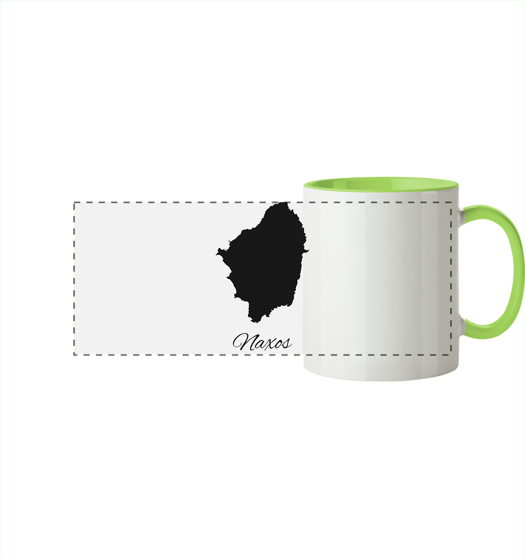 Naxos Silhouette Griechenland - Panorama Tasse zweifarbig