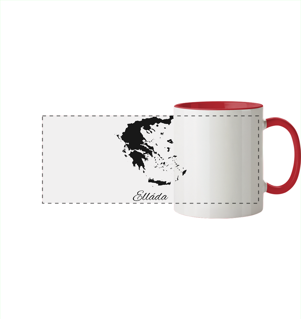 Ellada Silhouette Griechenland - Panorama Tasse zweifarbig
