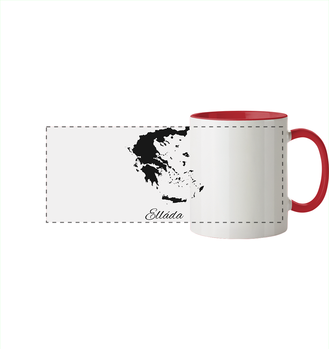 Ellada Silhouette Griechenland - Panorama Tasse zweifarbig