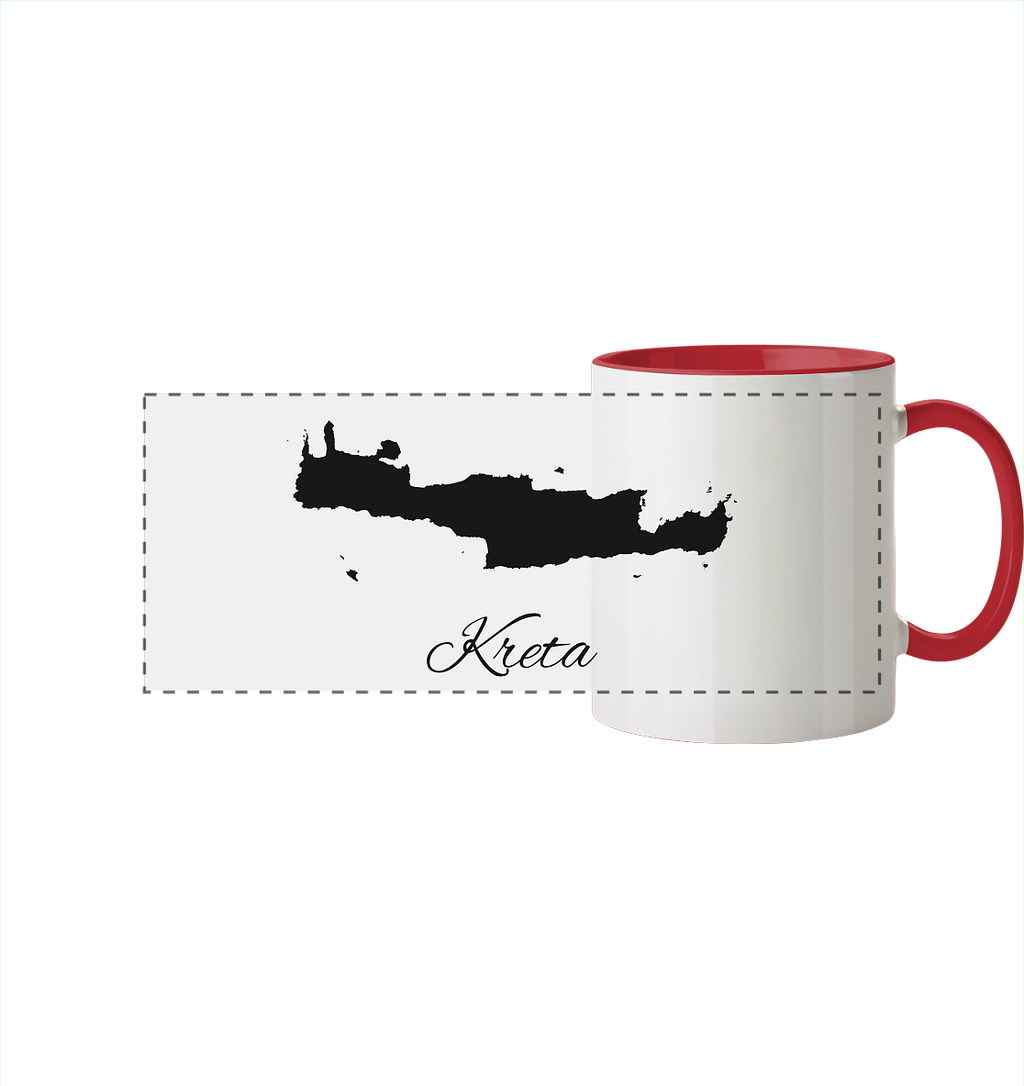 Kreta Silhouette Griechenland - Panorama Tasse zweifarbig