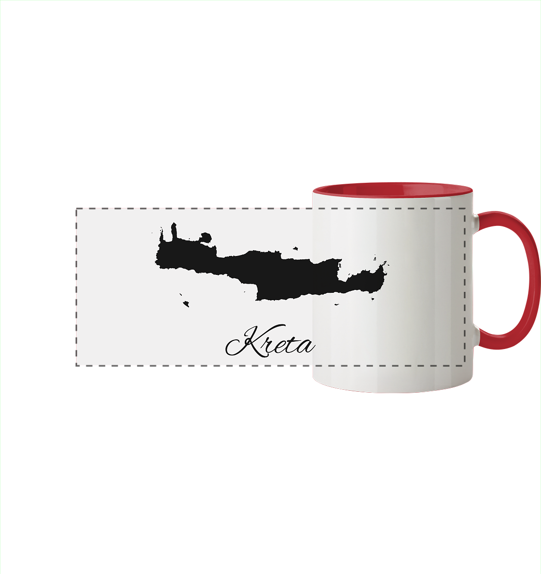 Kreta Silhouette Griechenland - Panorama Tasse zweifarbig