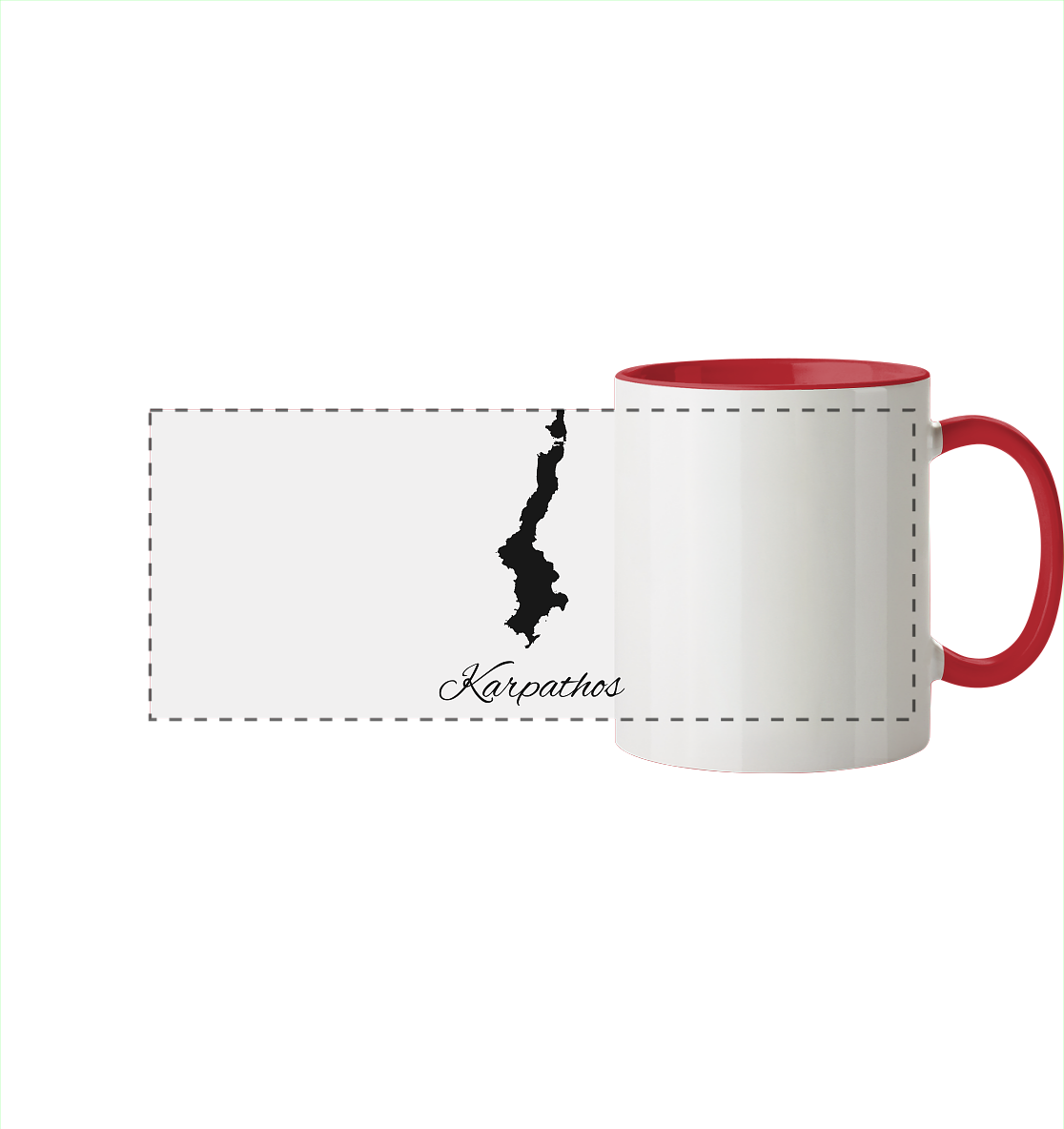 Karpathos Silhouette Griechenland - Panorama Tasse zweifarbig