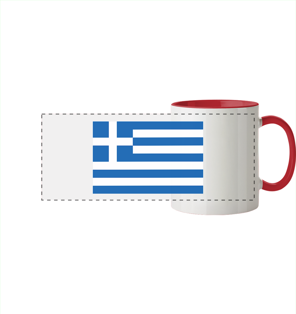 Griechenland Flagge - Panorama Tasse zweifarbig