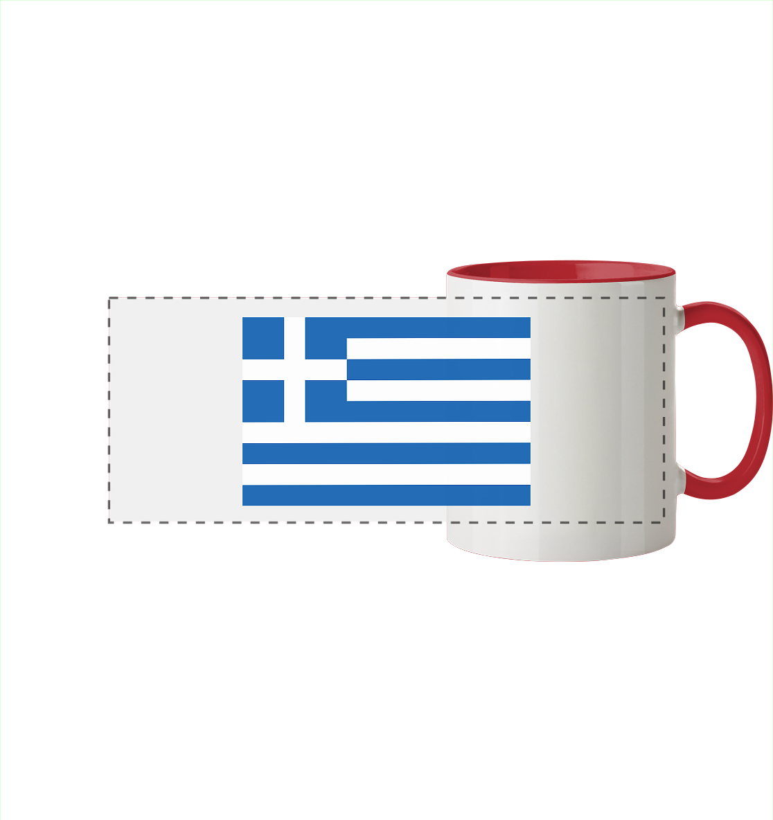Griechenland Flagge - Panorama Tasse zweifarbig