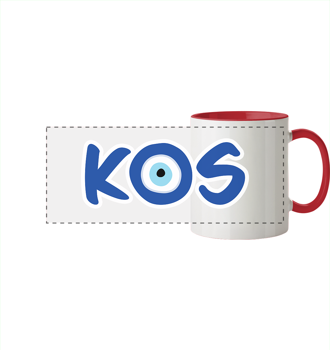 Kos - Mati/Nazar Auge - Panorama Tasse zweifarbig