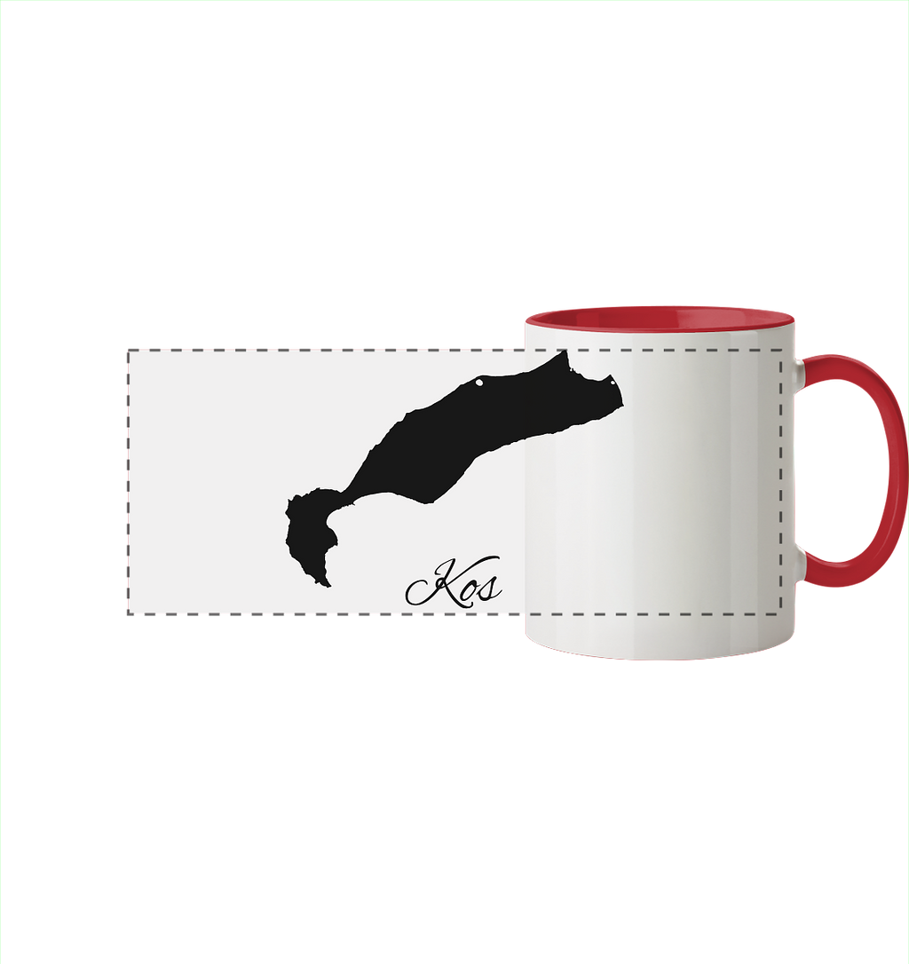Kos Silhouette Griechenland - Panorama Tasse zweifarbig