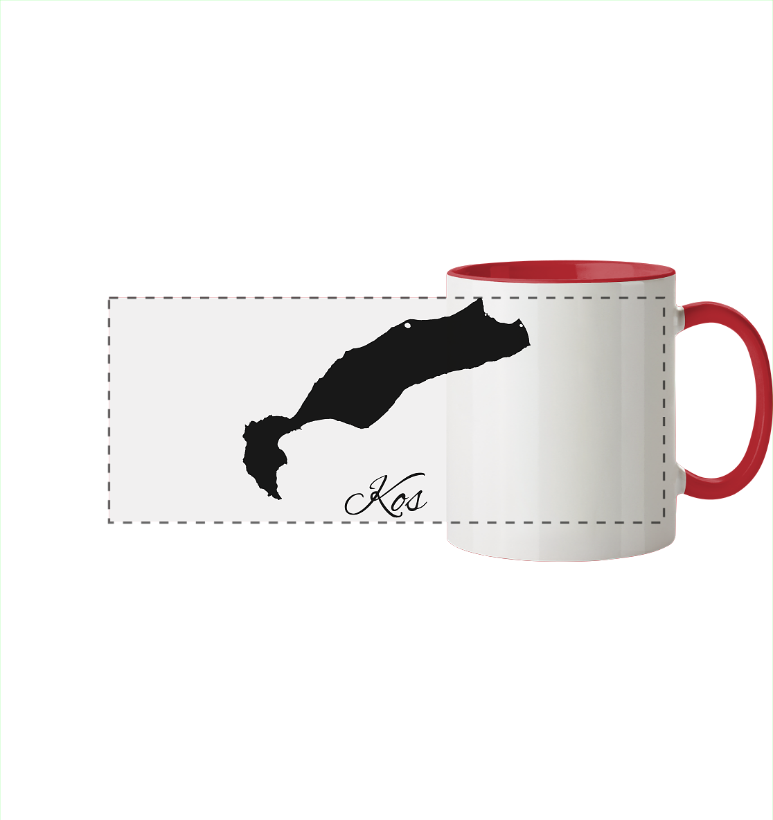 Kos Silhouette Griechenland - Panorama Tasse zweifarbig