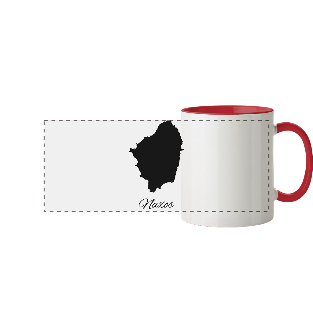 Naxos Silhouette Griechenland - Panorama Tasse zweifarbig