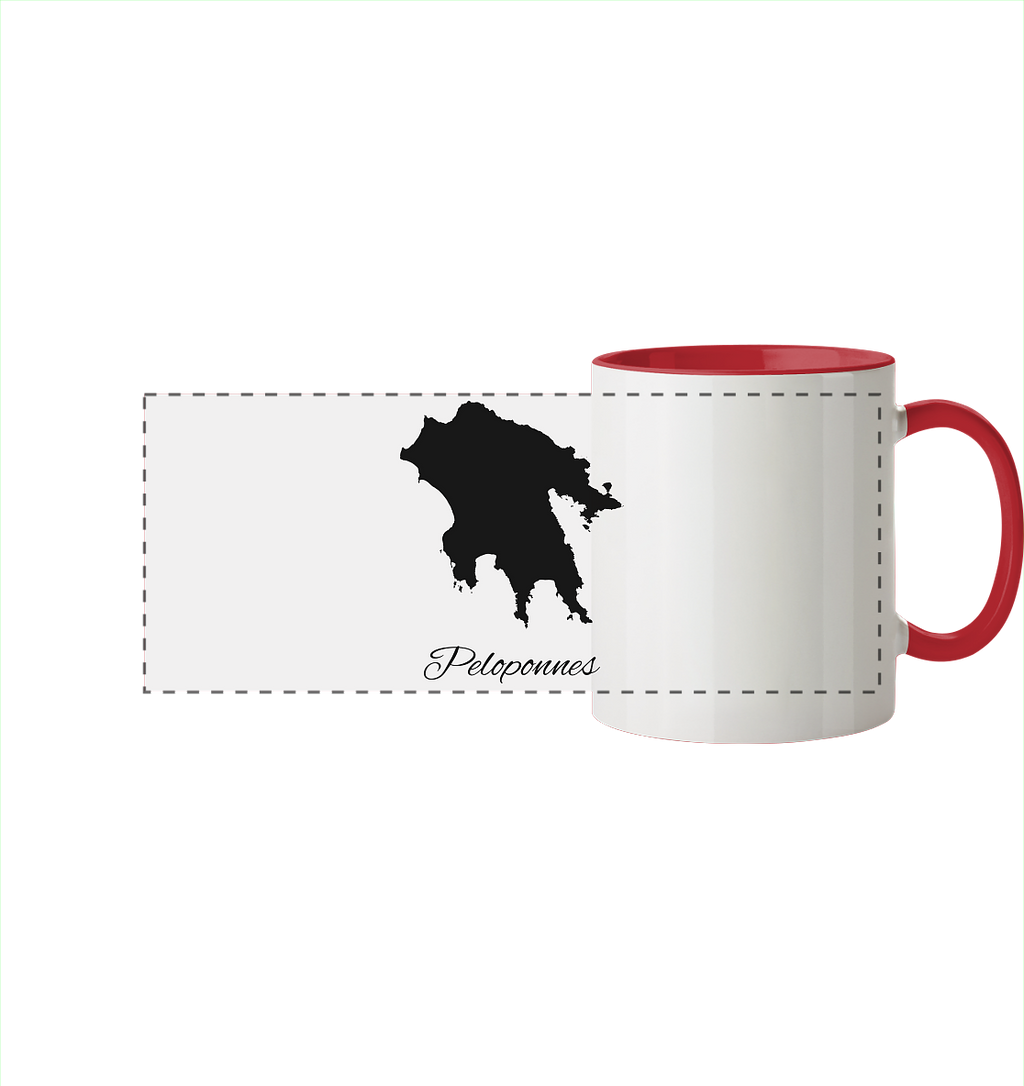 Peloponnes Silhouette Griechenland - Panorama Tasse zweifarbig