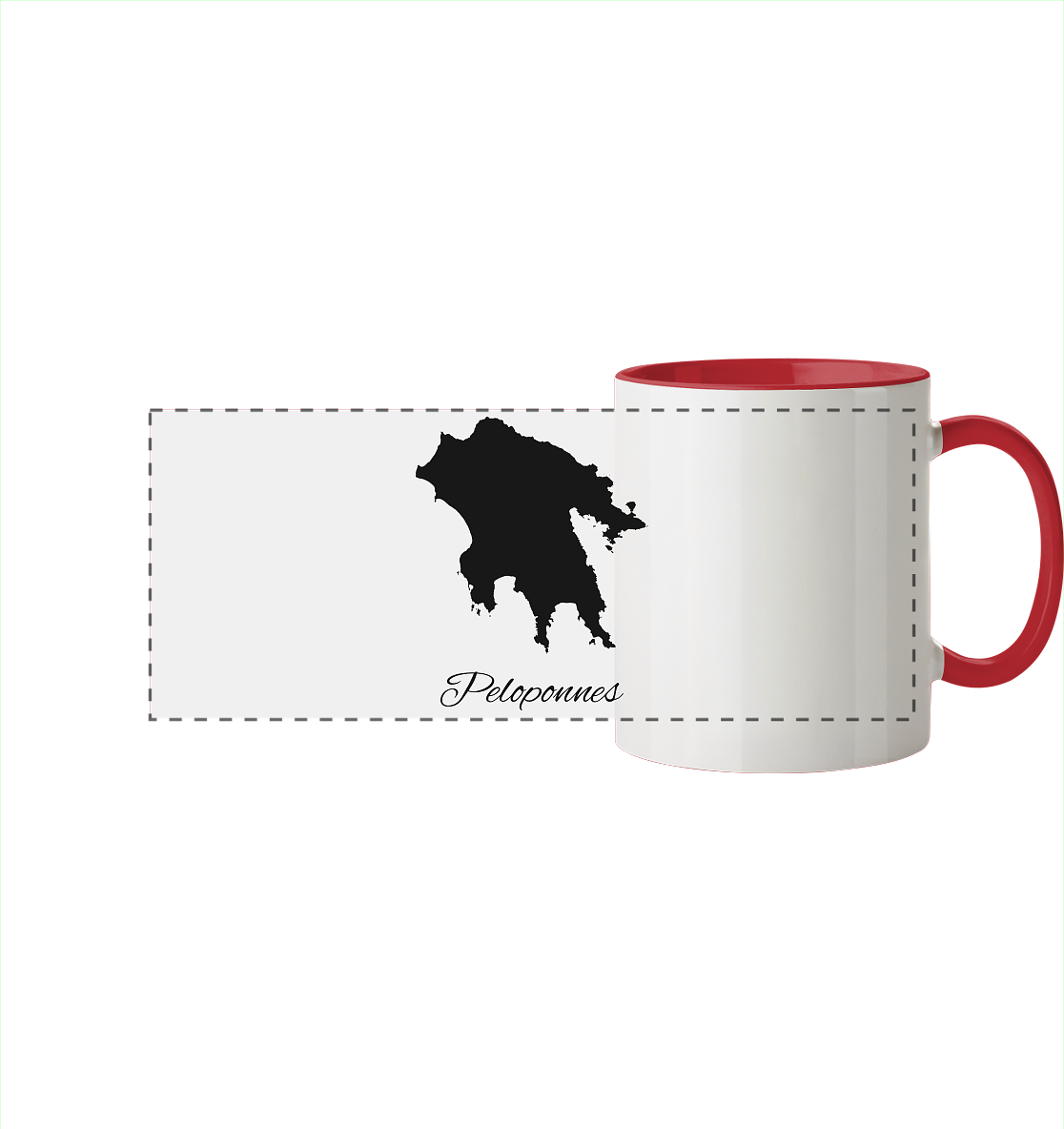 Peloponnes Silhouette Griechenland - Panorama Tasse zweifarbig