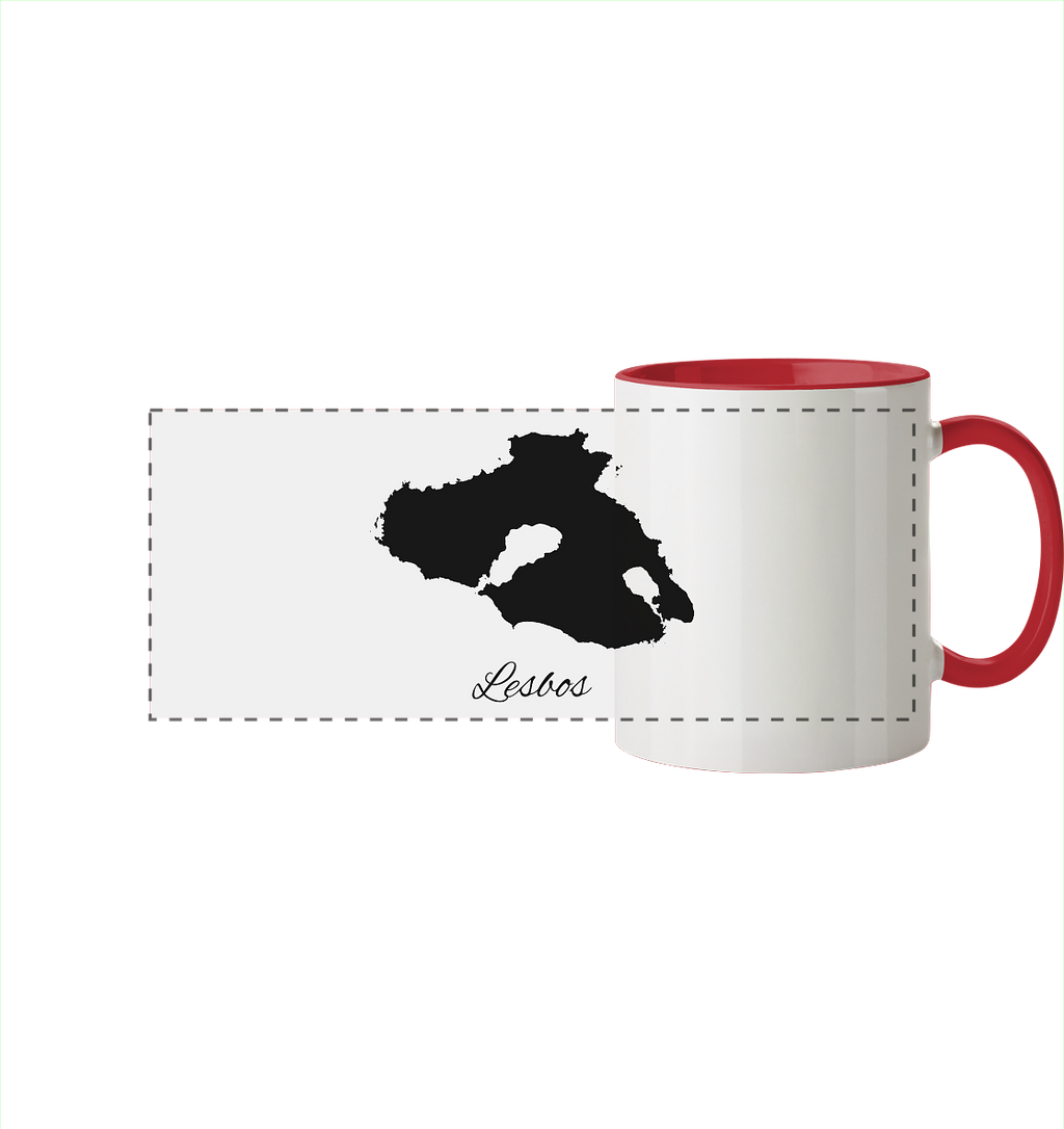 Lesbos Silhouette Griechenland - Panorama Tasse zweifarbig