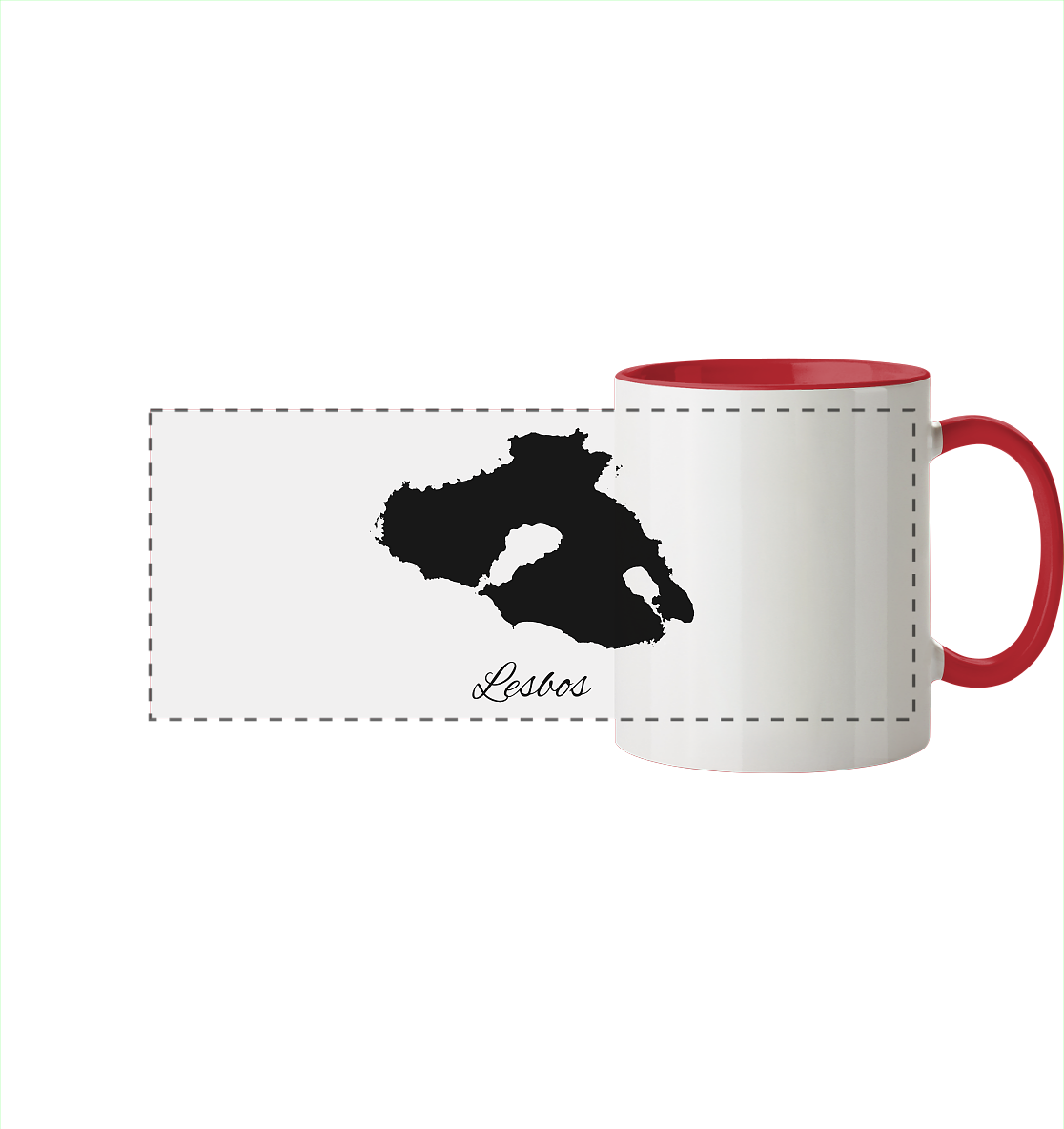 Lesbos Silhouette Griechenland - Panorama Tasse zweifarbig