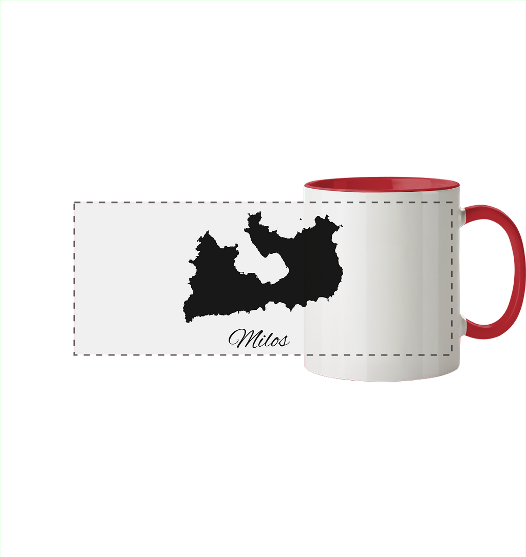 Milos Silhouette Griechenland - Panorama Tasse zweifarbig