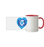 Kos - Blaues Herz - Panorama Tasse zweifarbig