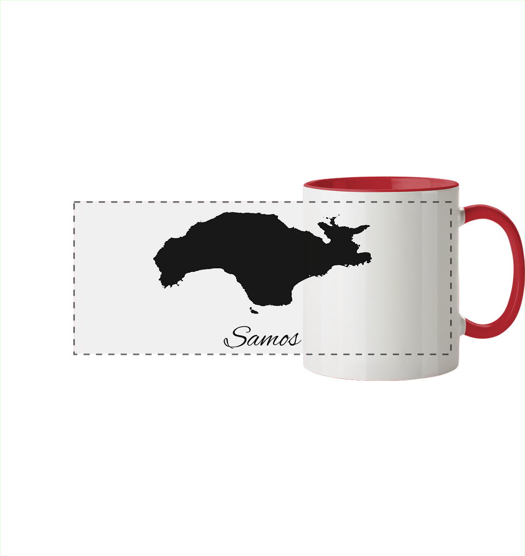 Samos Silhouette Griechenland - Panorama Tasse zweifarbig