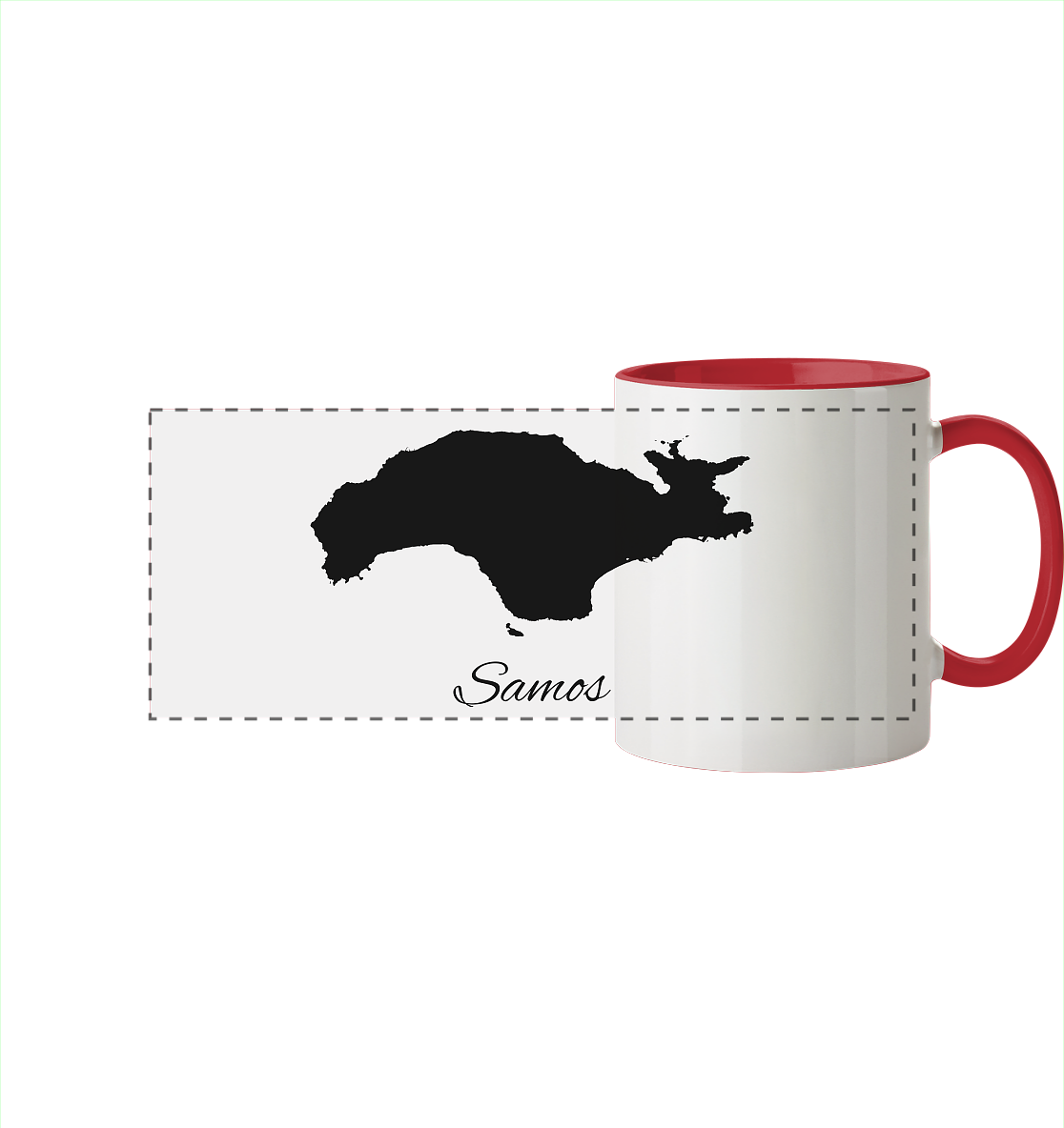 Samos Silhouette Griechenland - Panorama Tasse zweifarbig