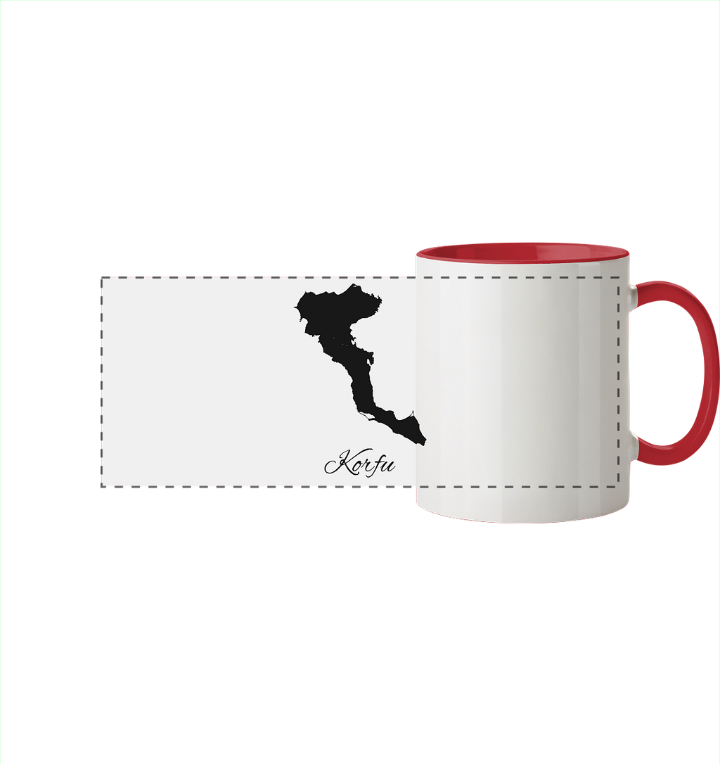 Korfu Silhouette Griechenland - Panorama Tasse zweifarbig