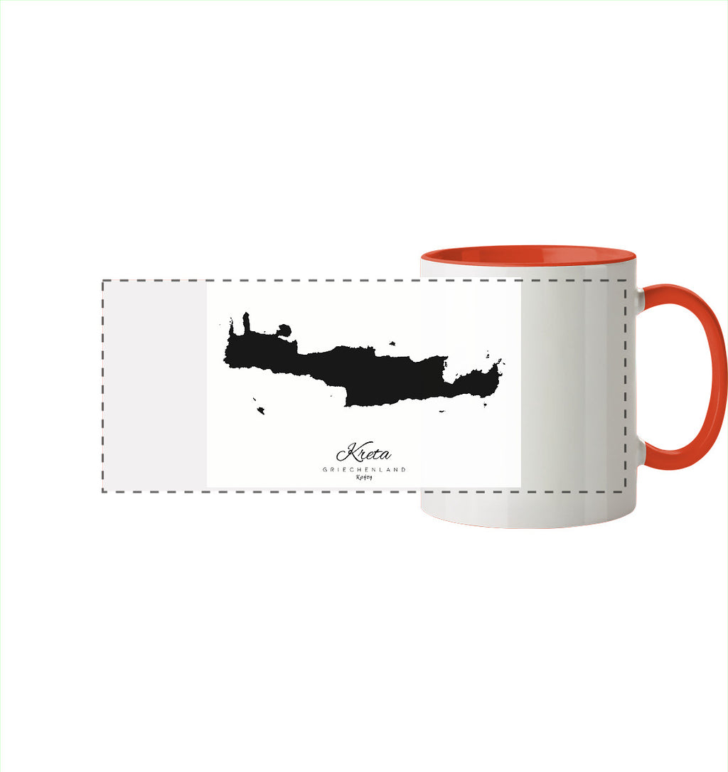 Kreta Silhouette Griechenland - Panorama Tasse zweifarbig