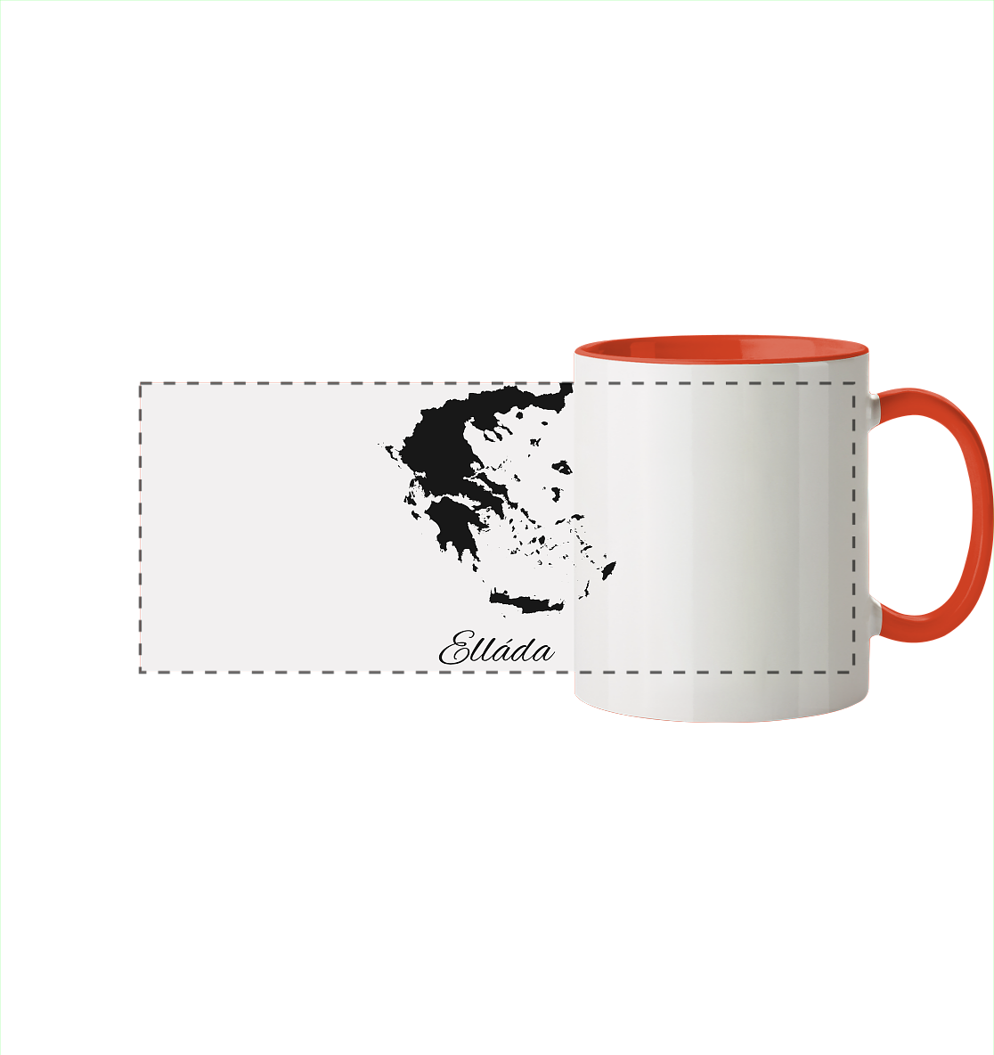 Ellada Silhouette Griechenland - Panorama Tasse zweifarbig