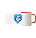 Kos - Blaues Herz - Panorama Tasse zweifarbig