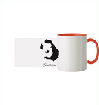 Santorin Silhouette Griechenland - Panorama Tasse zweifarbig