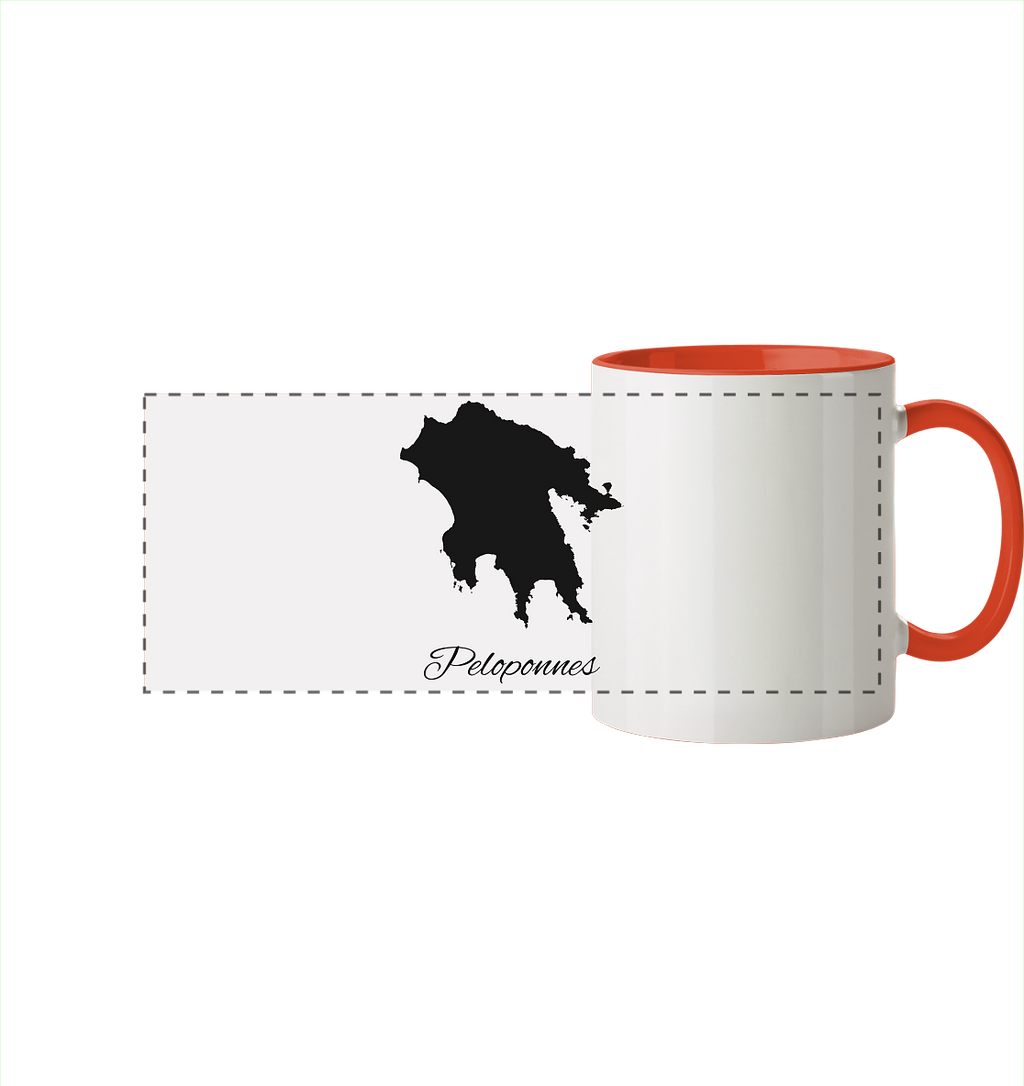 Peloponnes Silhouette Griechenland - Panorama Tasse zweifarbig
