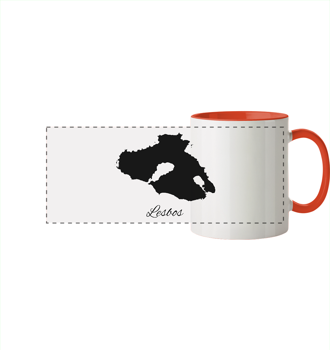 Lesbos Silhouette Griechenland - Panorama Tasse zweifarbig