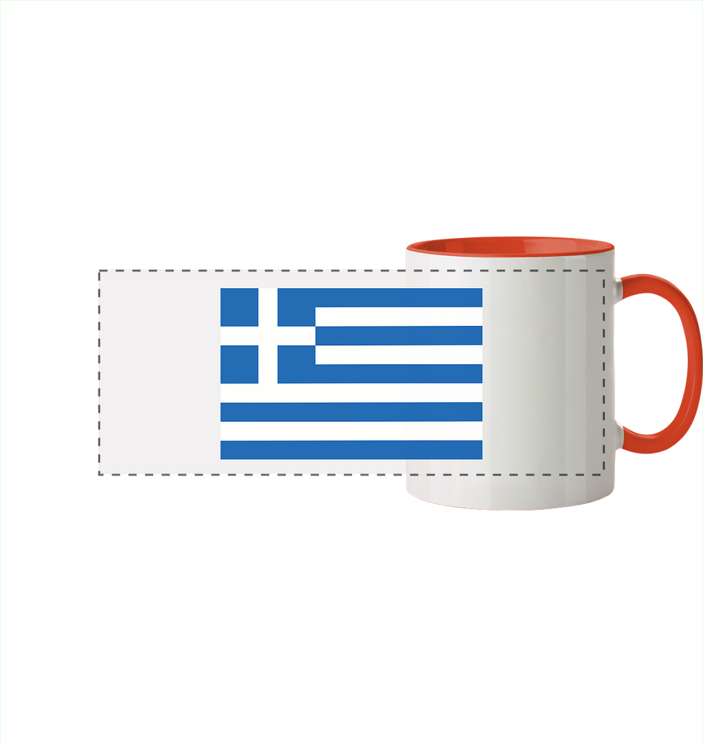 Griechenland Flagge - Panorama Tasse zweifarbig