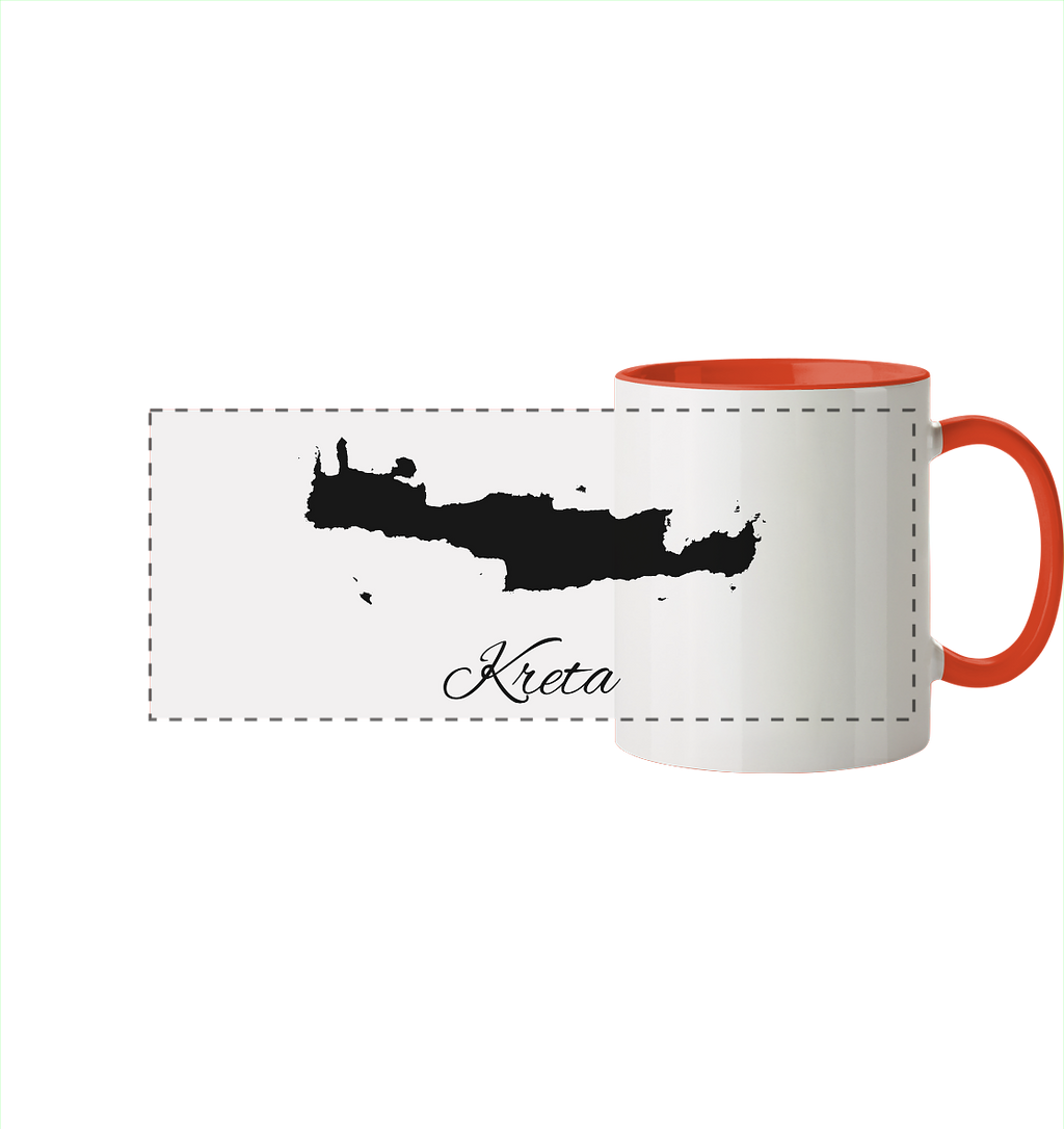 Kreta Silhouette Griechenland - Panorama Tasse zweifarbig