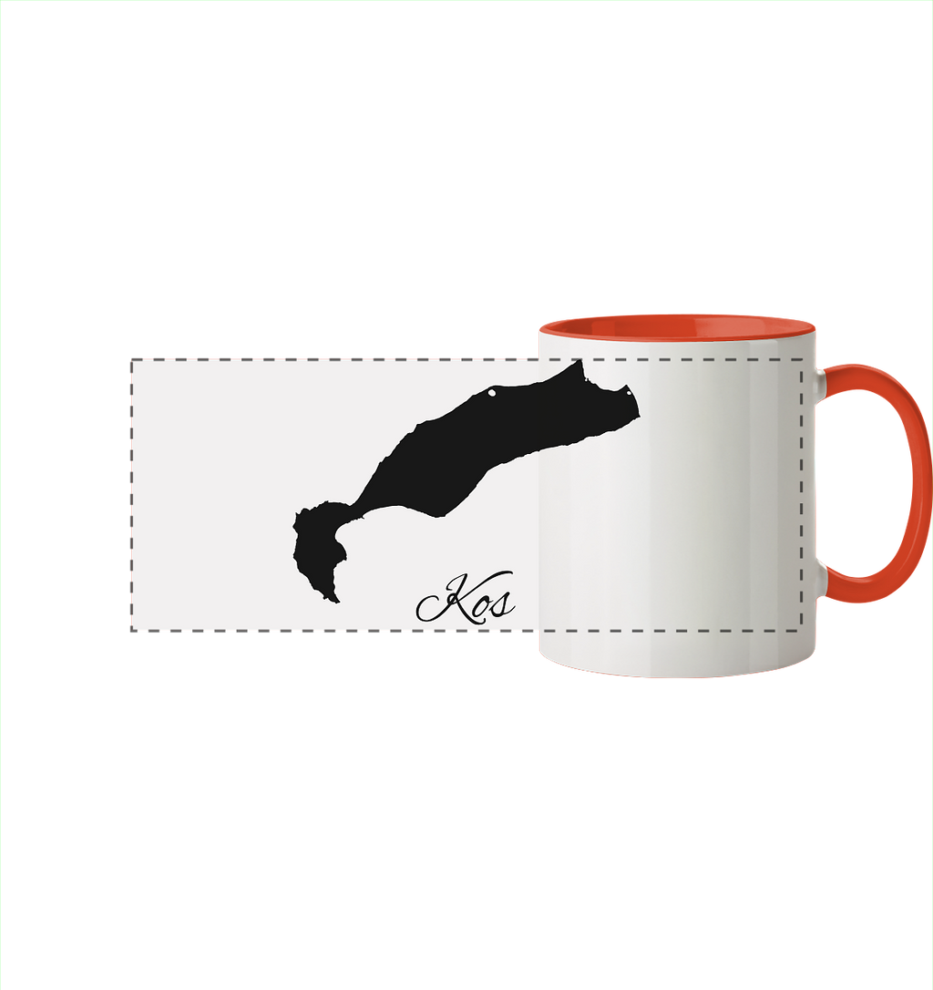 Kos Silhouette Griechenland - Panorama Tasse zweifarbig