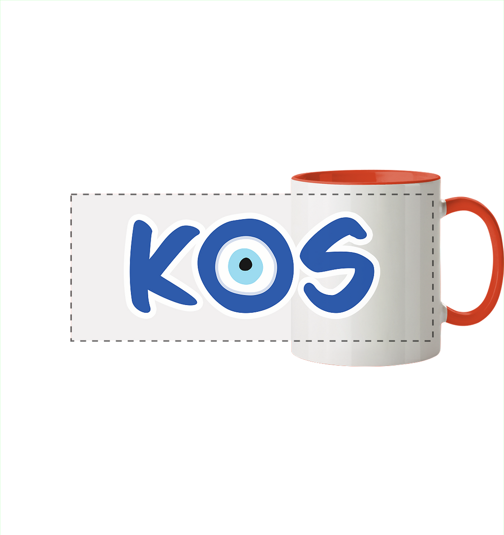 Kos - Mati/Nazar Auge - Panorama Tasse zweifarbig